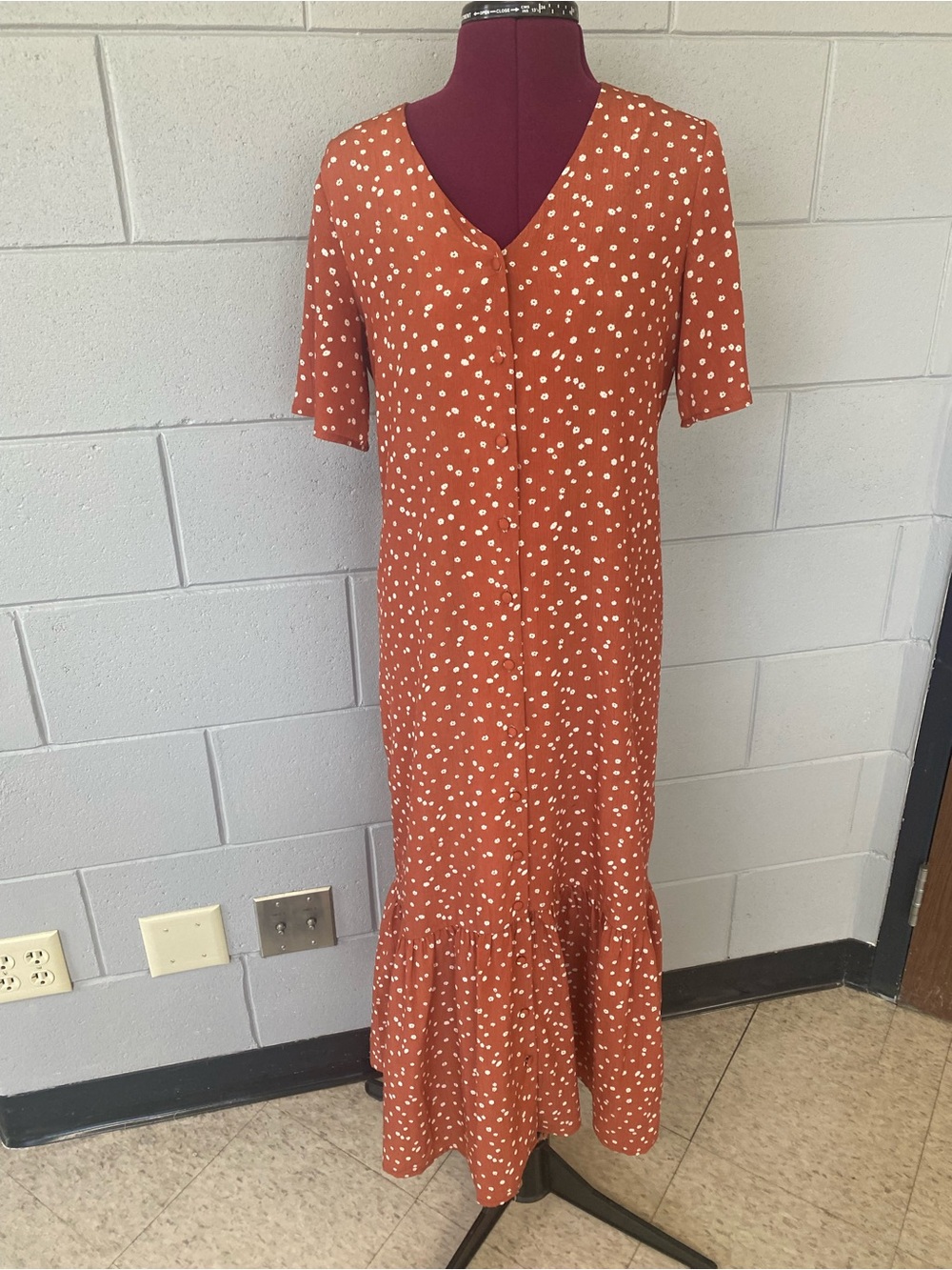 V-Neck Midi Dress